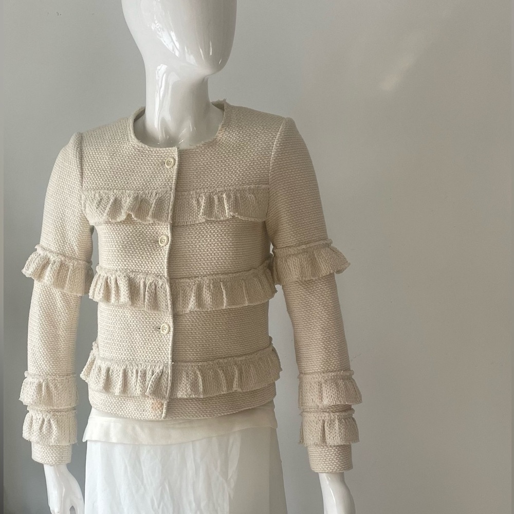 Club Monaco Textured Cream Jacket - Picture 8 of 8